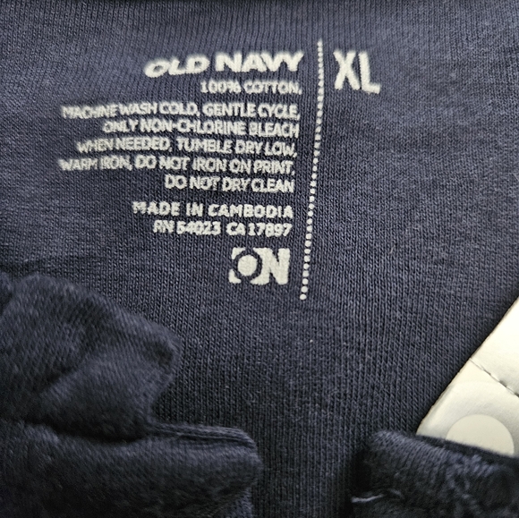Vintage - NWT Old Navy Cotton Navy Blue Jersey - Size XL - Picture 3 of 9